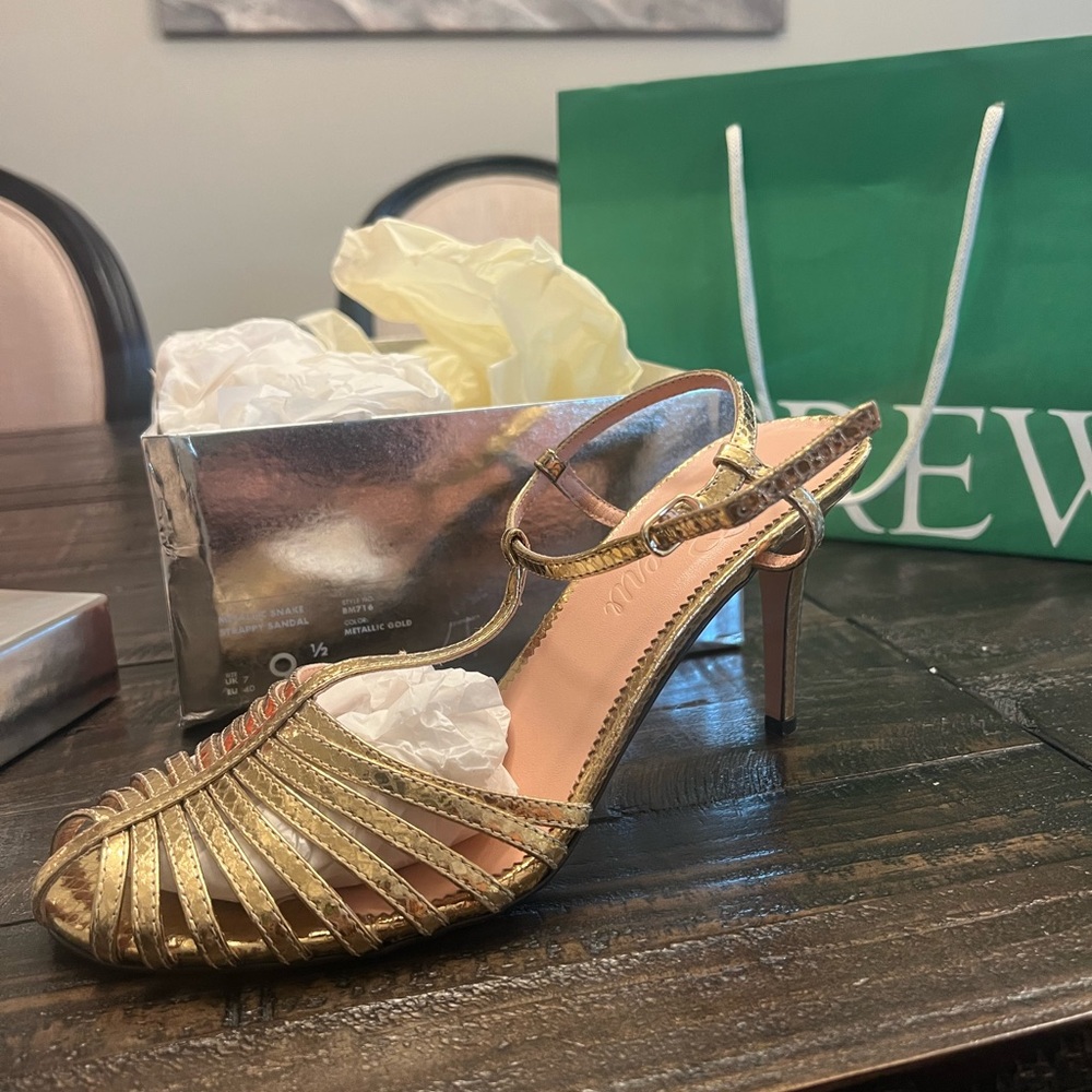 J.Crew metallic strappy sandal